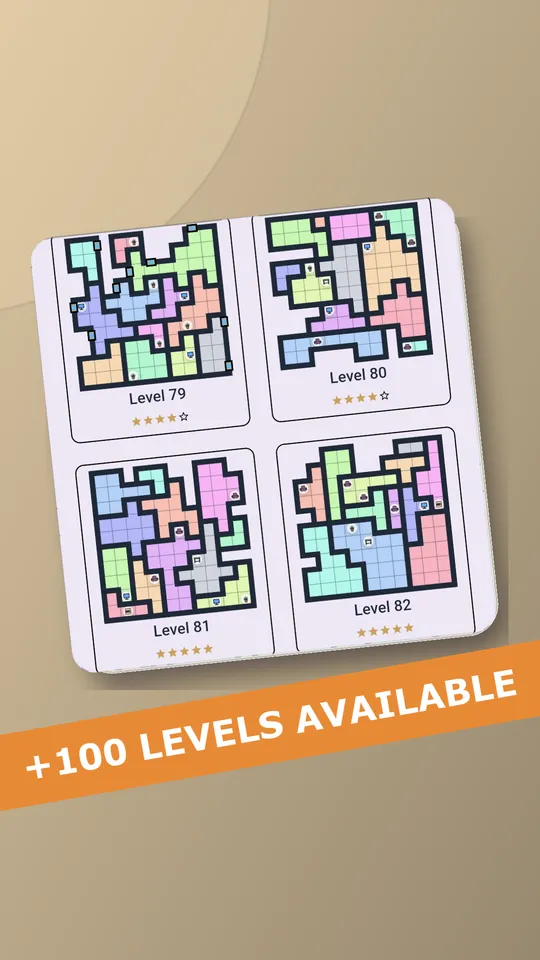 The level screen, with difficulty in stars