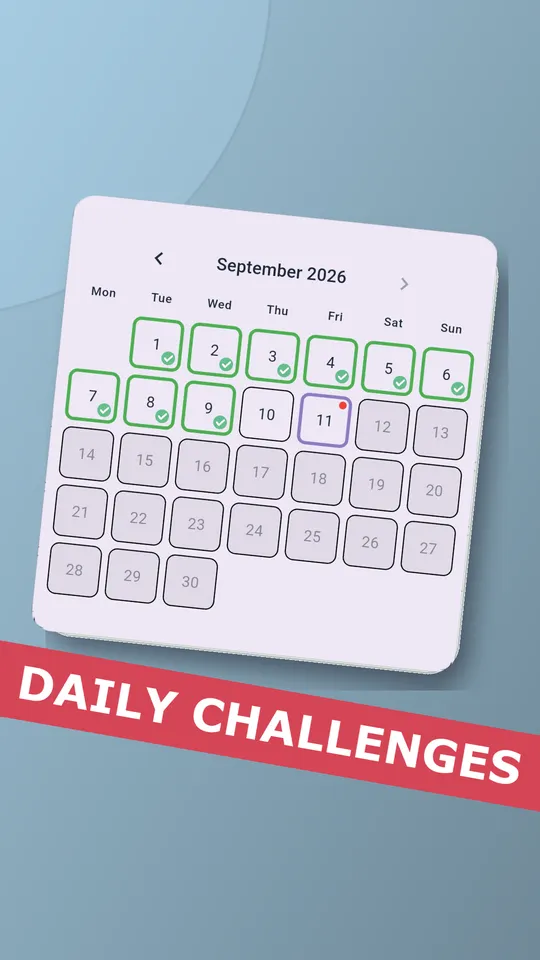The daily challenge calendar